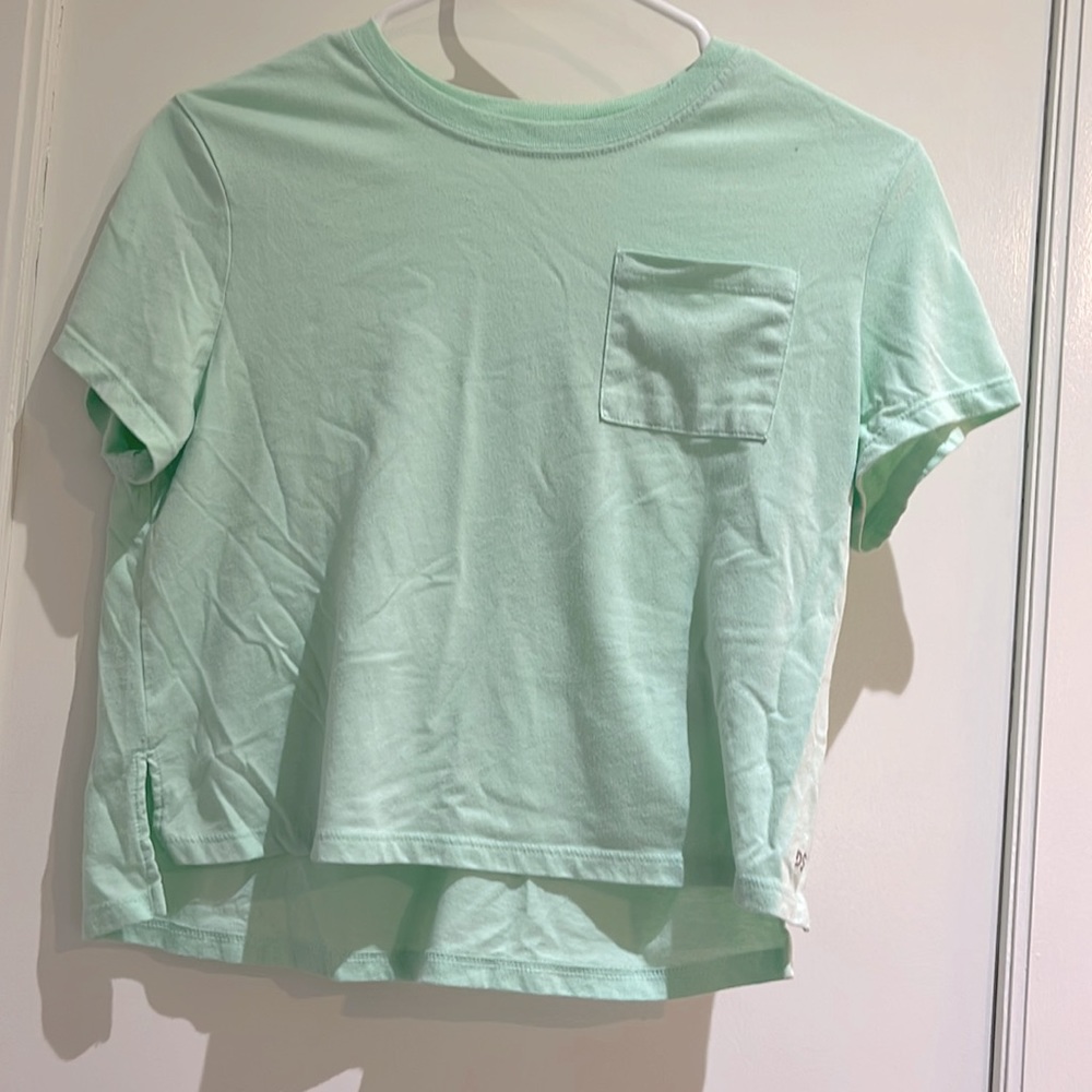 Seaweed Green Cotton Crop Top Woman